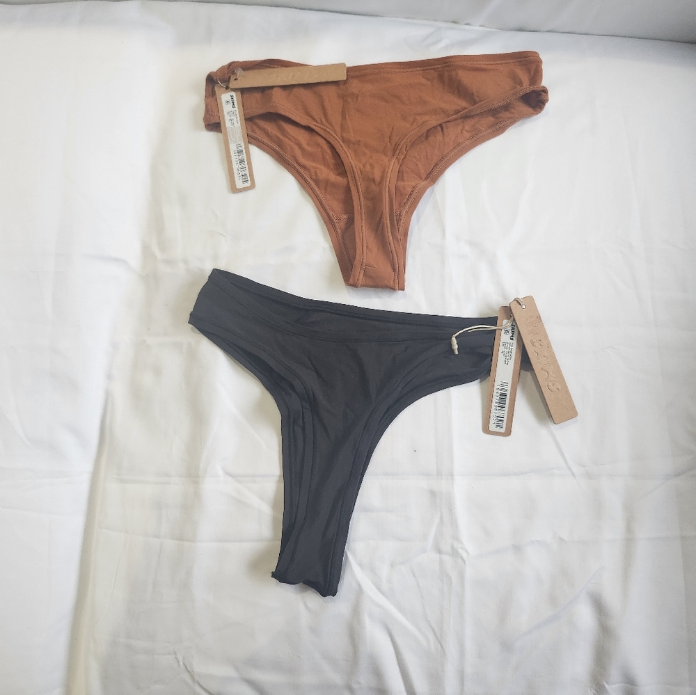 SKIMS Black and Brown Panties Intimates & Sleepwear